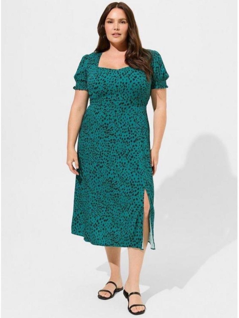 NWT Torrid Tea Length Stretch Challis Sweetheart A-line Dress 5X